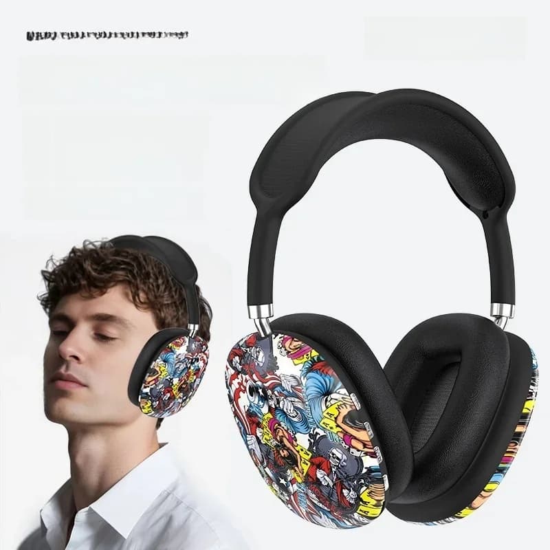 Bluetooth-наушники накладные в стиле граффити с FM-радио и слотом для TF-карты