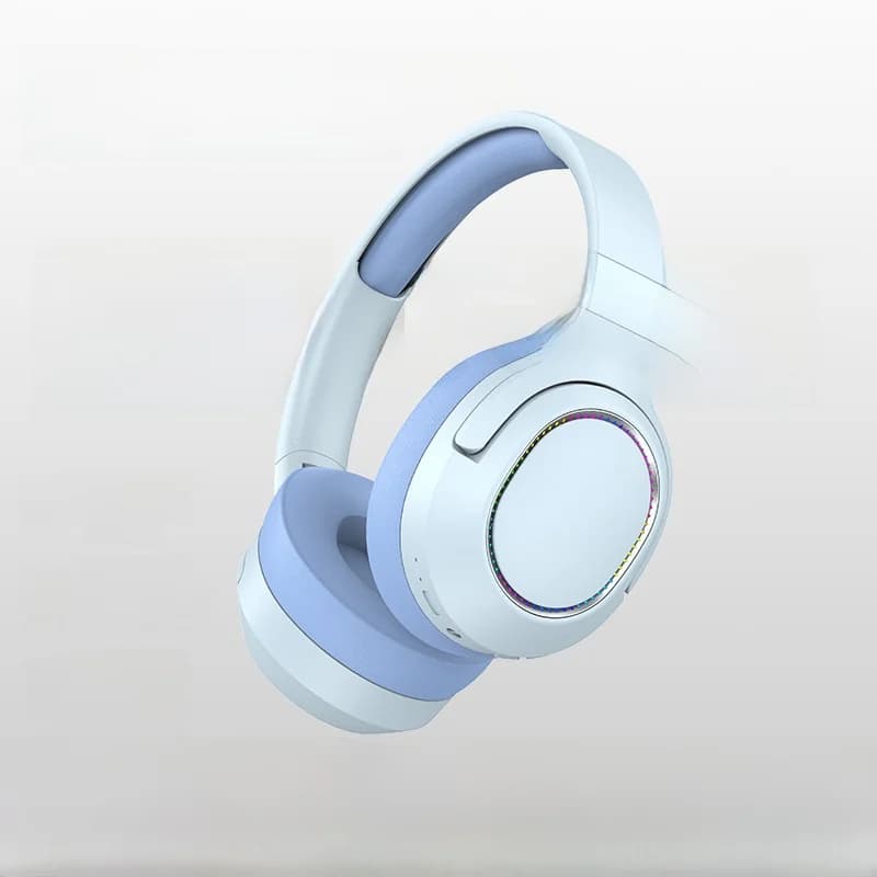 Беспроводные накладные Bluetooth-наушники со светодиодной подсветкой и FM-радио