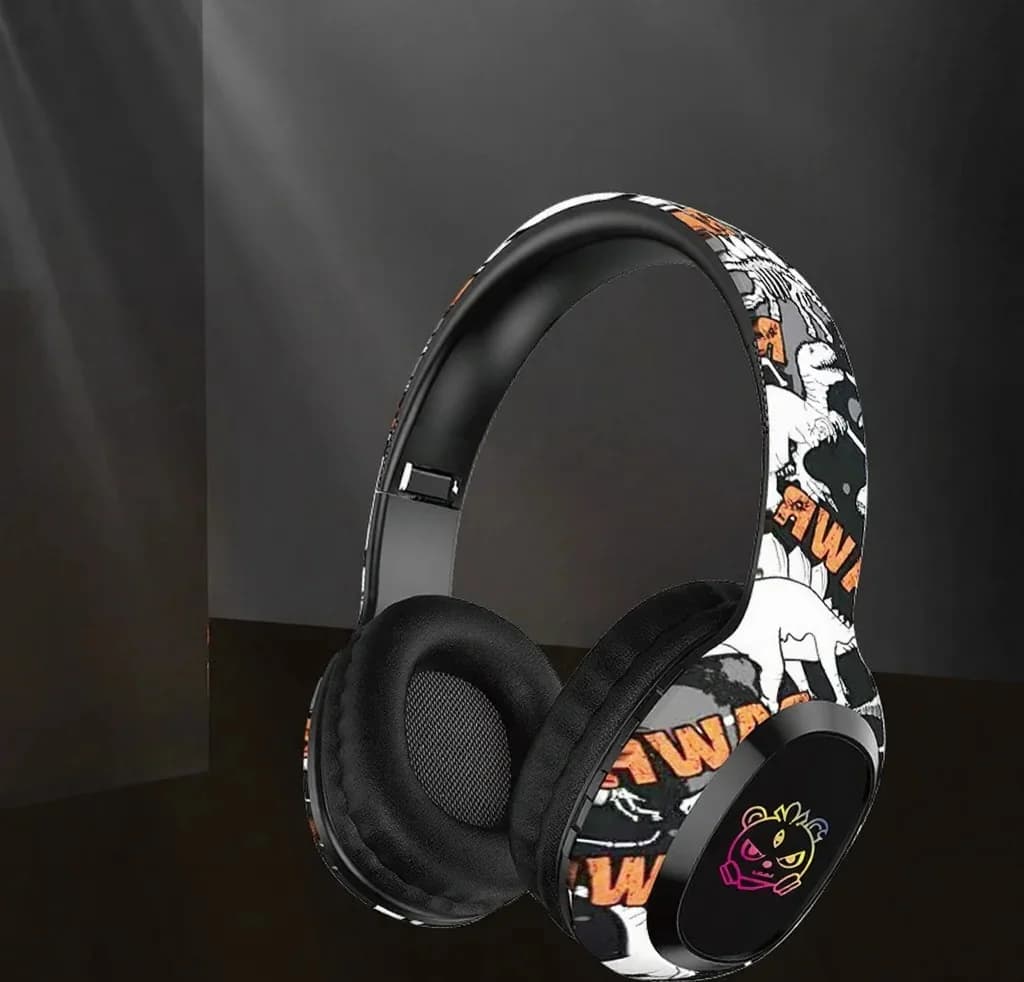 Накладные Bluetooth-наушники с FM-радио и светодиодной подсветкой