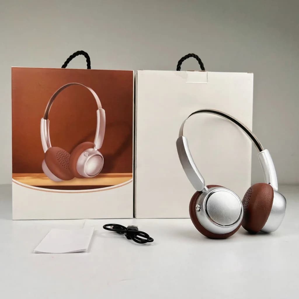 Ретро накладные беспроводные наушники с FM-радио и Bluetooth 5.4