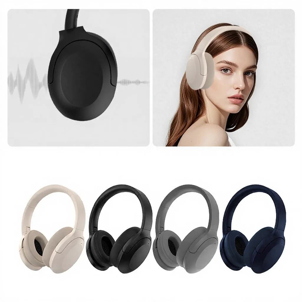 Беспроводные Bluetooth-наушники накладного типа с активным шумоподавлением и стереозвуком