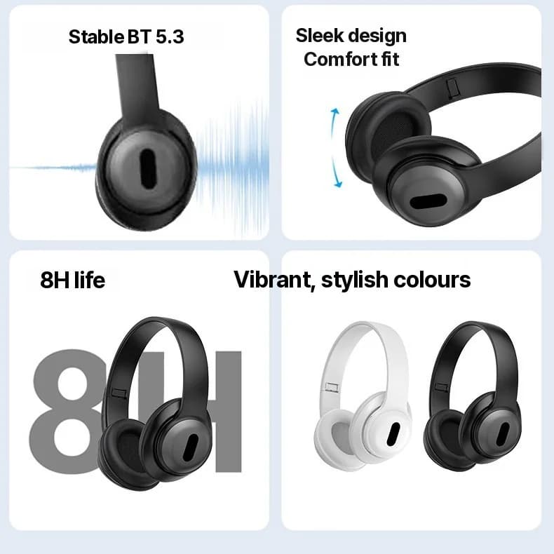 Беспроводные накладные Bluetooth-наушники с FM-радио и слотом для TF-карты