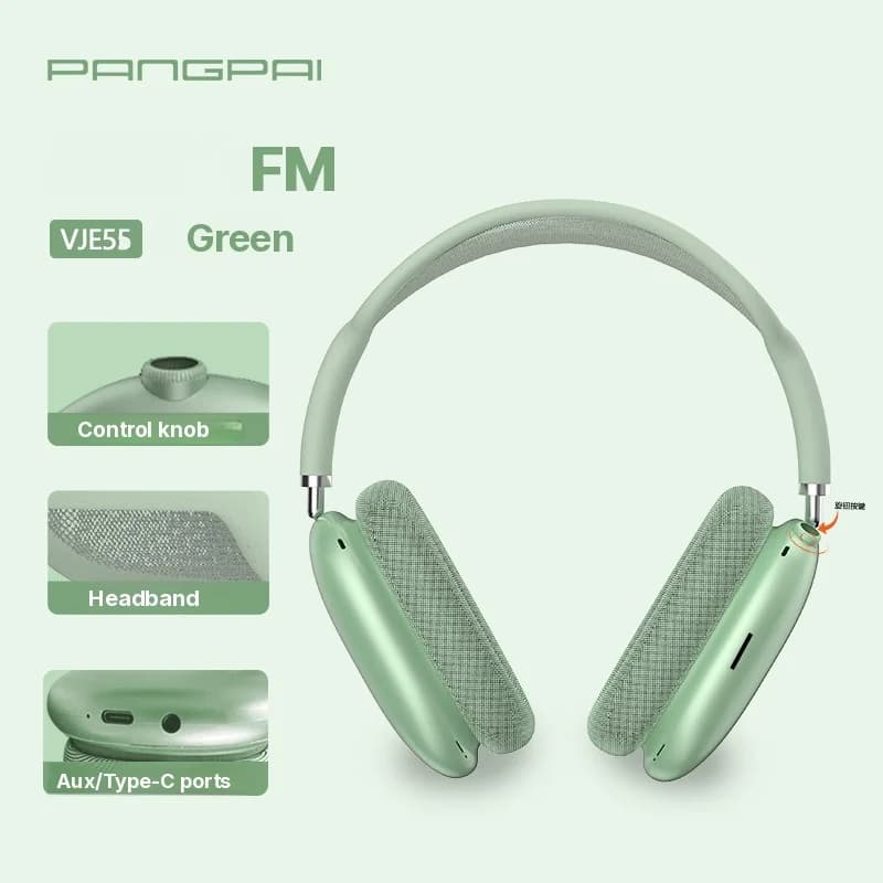 Bluetooth 5.4 накладные наушники с регулятором и FM-радио