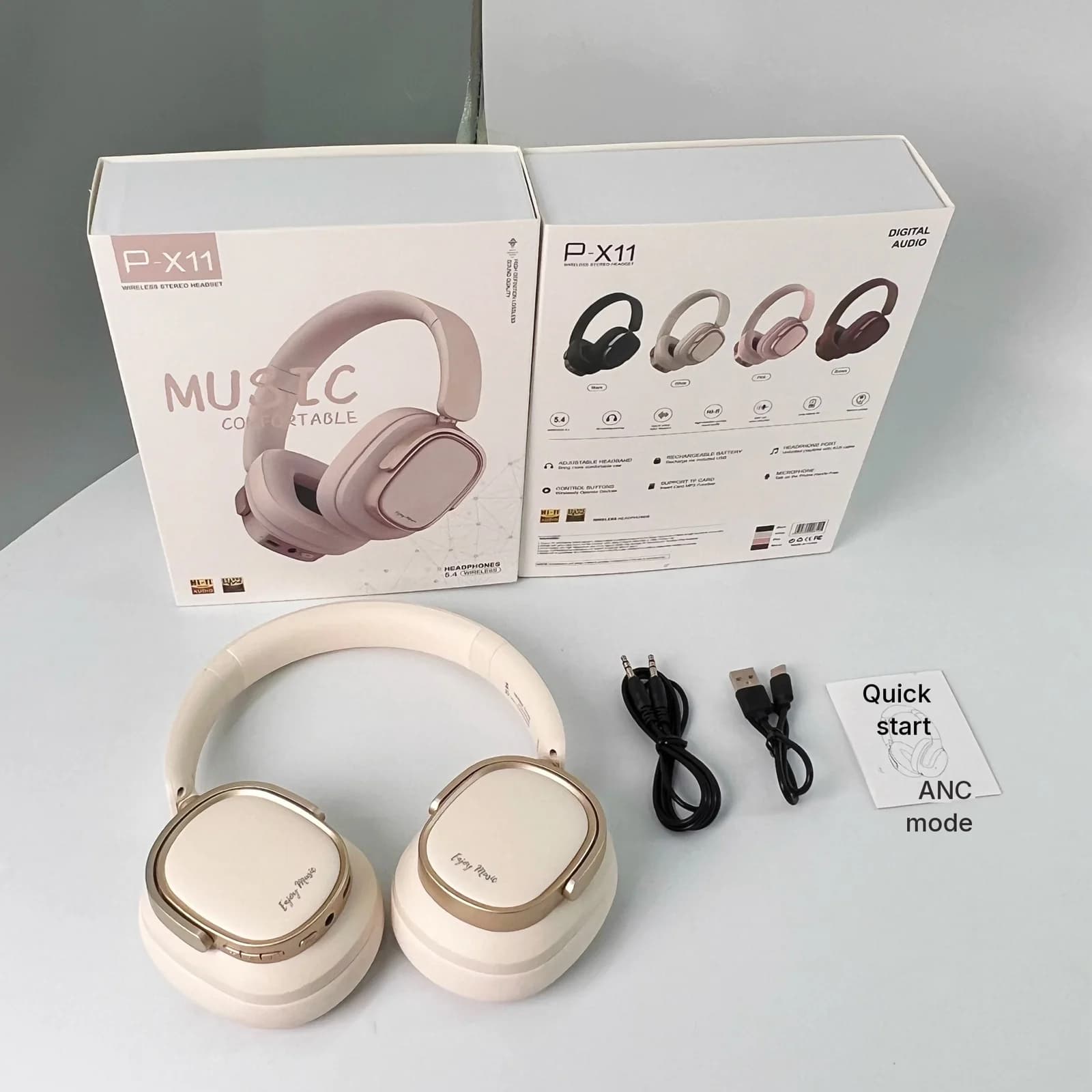 Ретро Bluetooth-наушники накладные с активным шумоподавлением