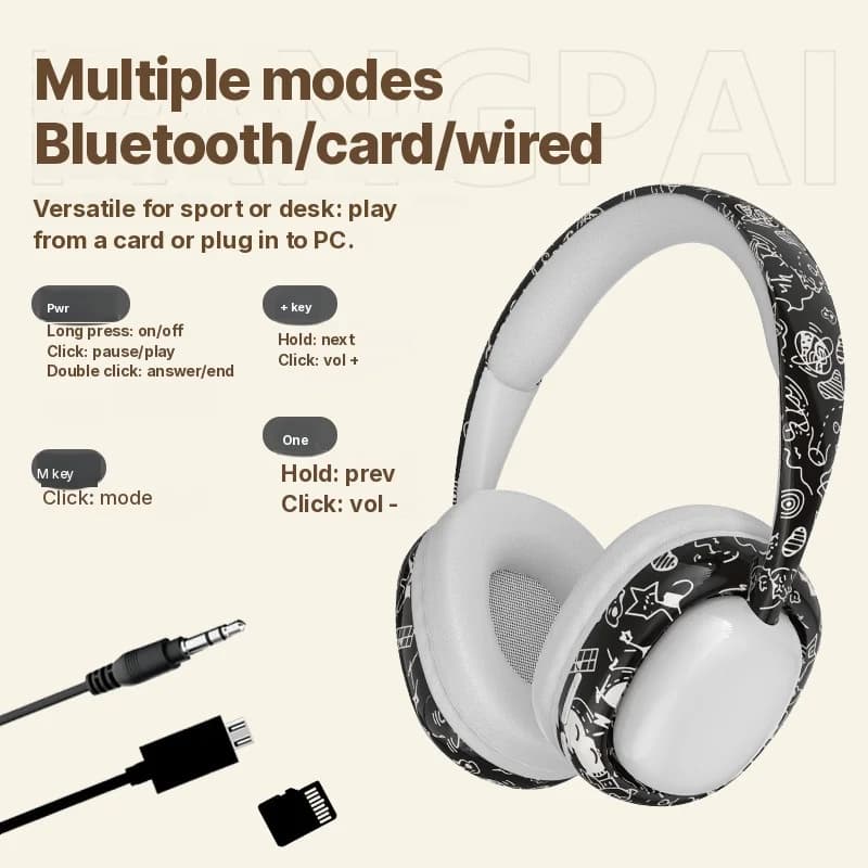 Накладные Bluetooth-наушники с глубокими басами