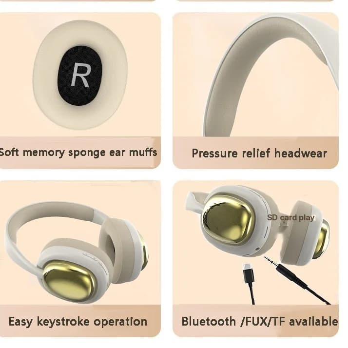 Беспроводные накладные наушники с Bluetooth 5.3 и долгим временем работы