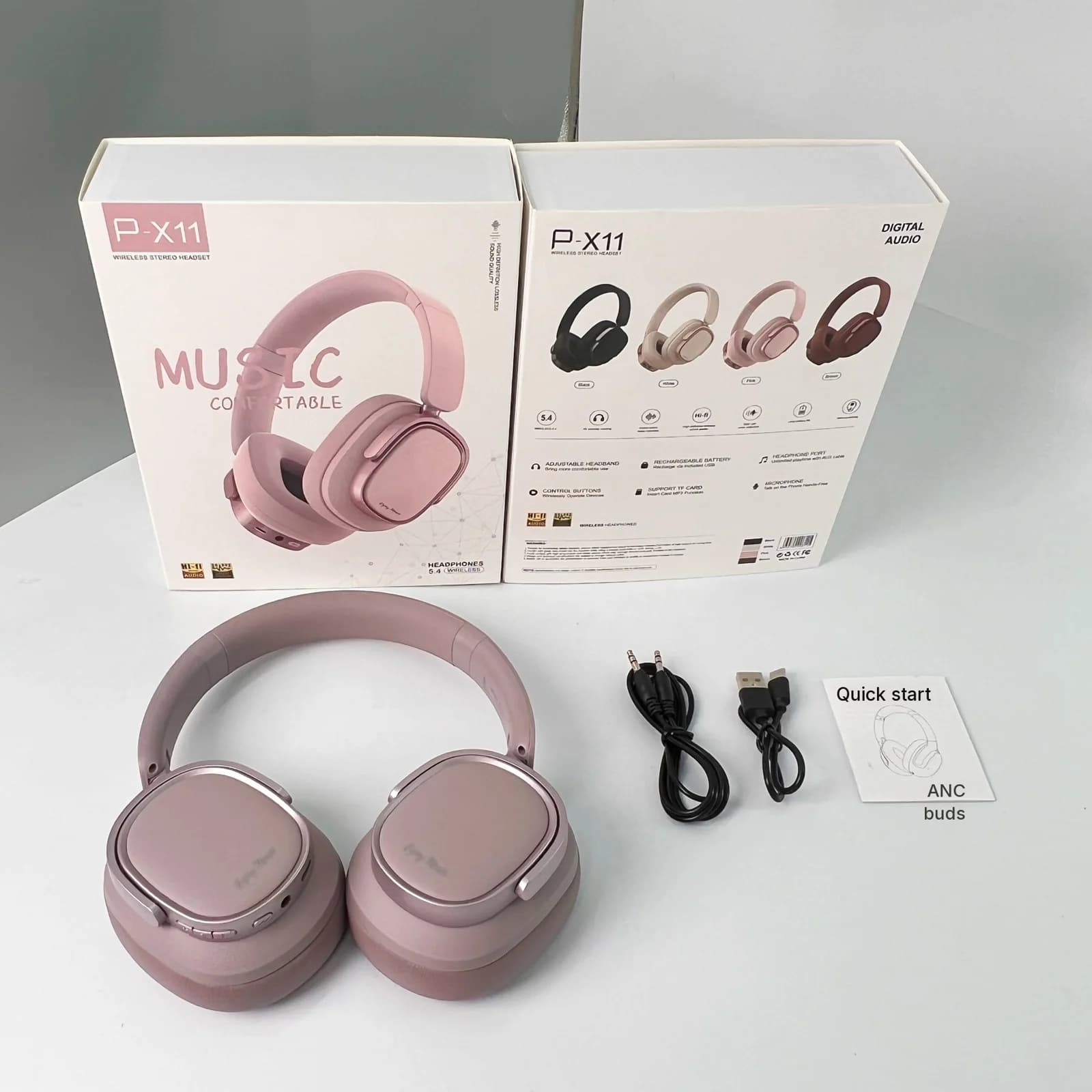 Ретро Bluetooth-наушники накладные с активным шумоподавлением