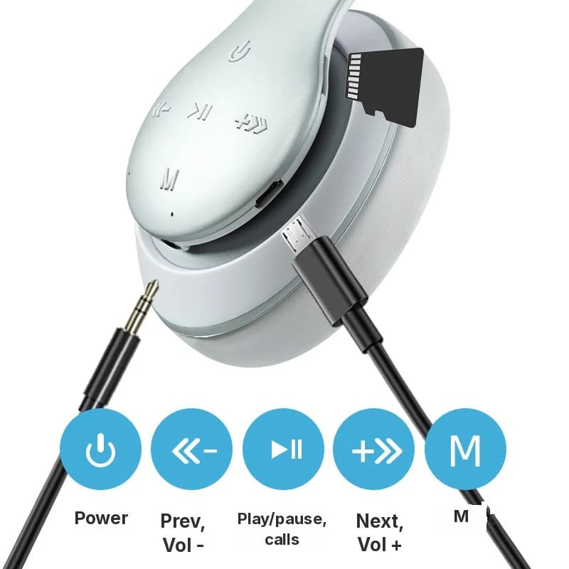 Накладные беспроводные Bluetooth-наушники с длительным временем работы