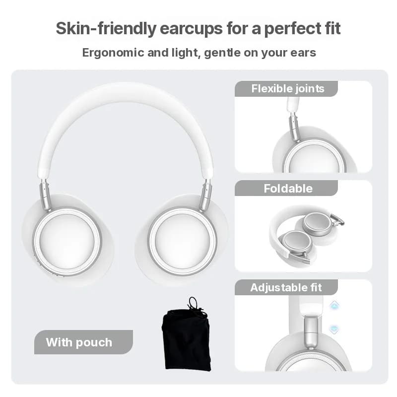 Накладные беспроводные Bluetooth-наушники с глубоким басом и зарядкой Type-C