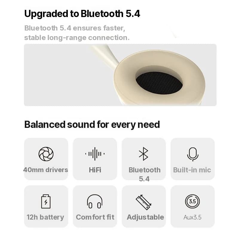 Накладные беспроводные наушники со слотом для TF-карты и входом AUX