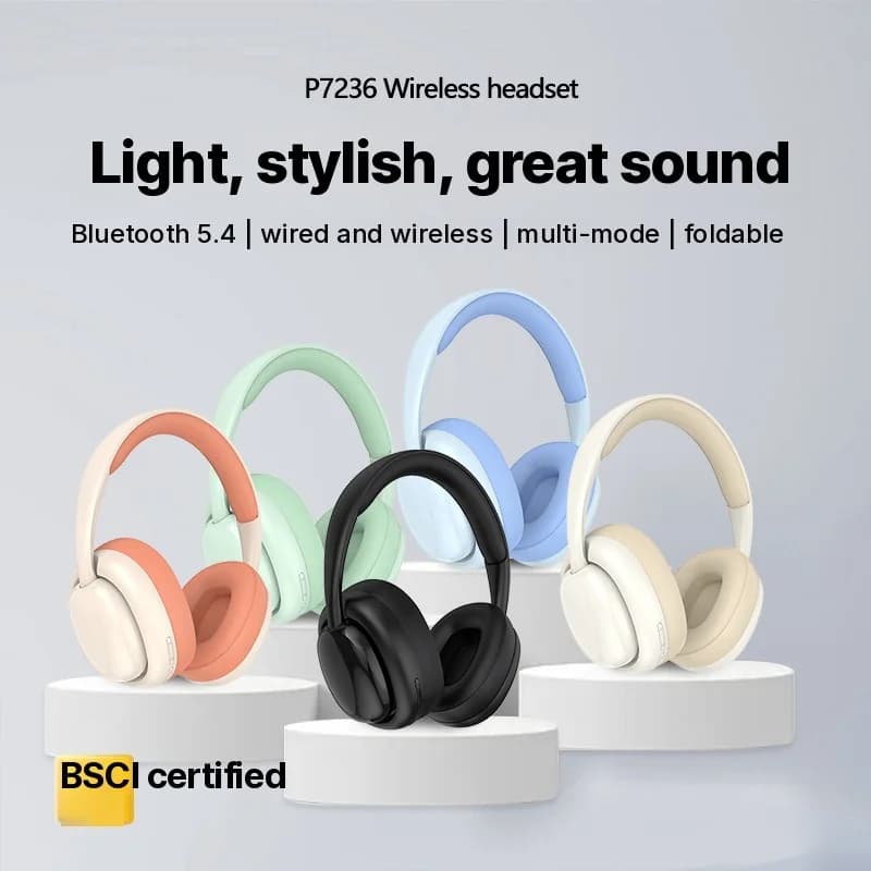 Беспроводные накладные Bluetooth-наушники с FM-радио и слотом для TF-карты