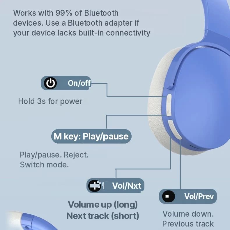 Беспроводные накладные Bluetooth-наушники с длительным временем работы