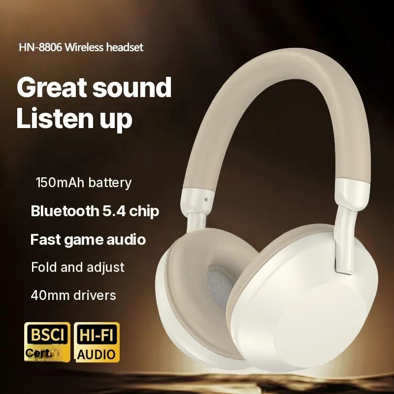 Беспроводные накладные наушники с FM-радио и Bluetooth 5.4