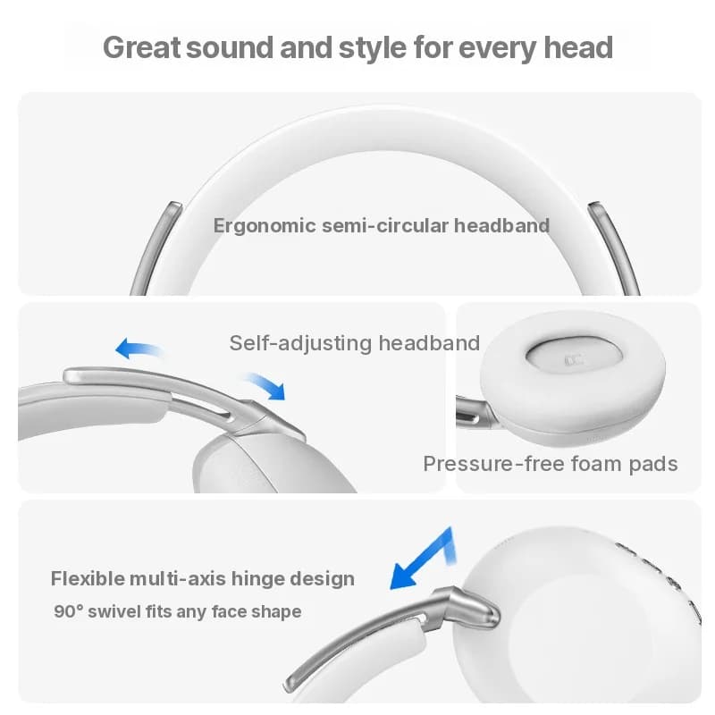 Накладные беспроводные Bluetooth-наушники с активным шумоподавлением