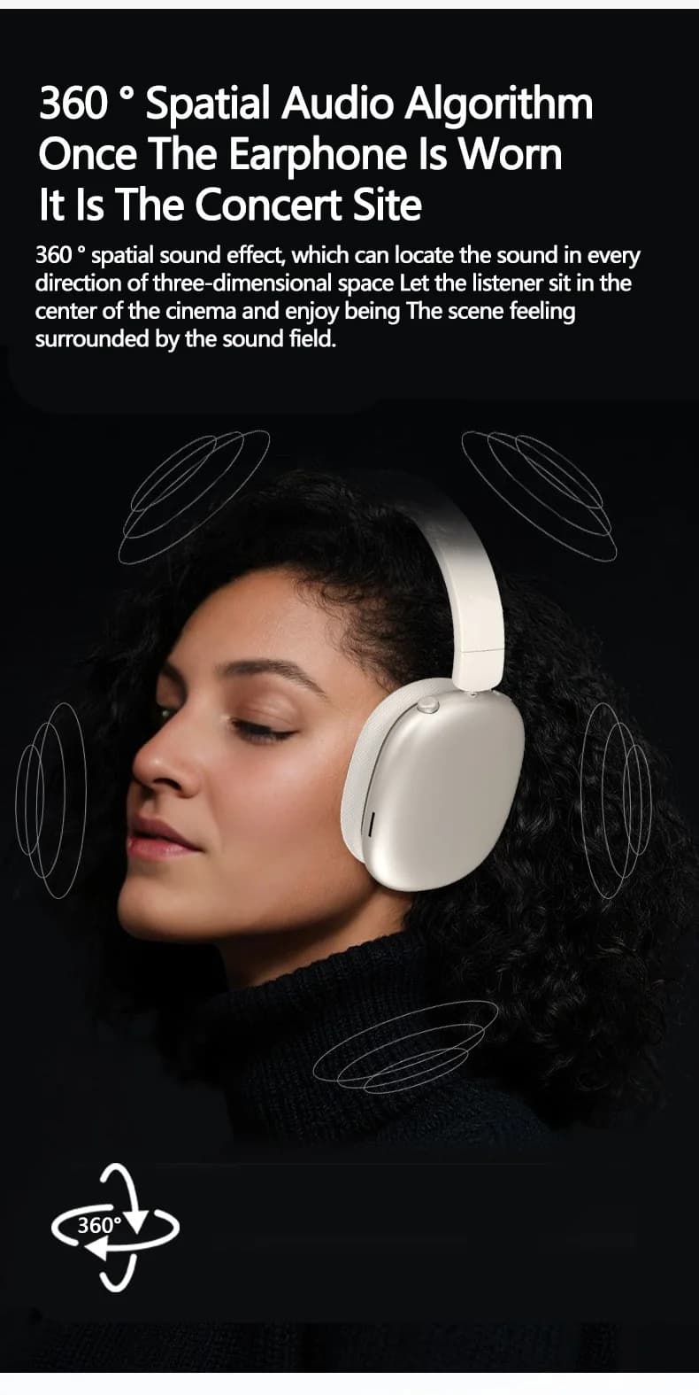 Беспроводные Bluetooth-наушники с активным шумоподавлением и микрофоном